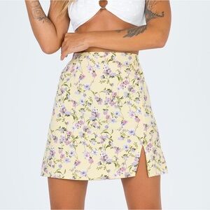 Princess Polly Floral Skirt in Yellow